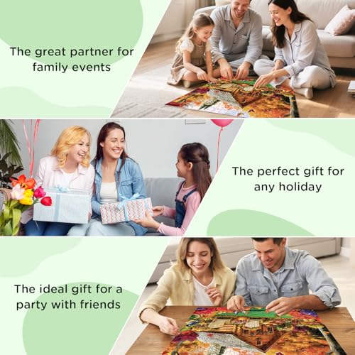 300 Pieces Puzzle for Adults, House and Pumpkins Jigsaw Puzzle - style: House and Forest