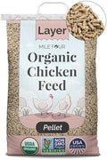 Mile Four Organic Chicken Feed, Layer Pellet, Non-GMO, USA Grown 23 lbs | 16% Protein; Corn & Soy-Free; USA Grown; Non-Medicated; No Fillers or Additives; Supports Egg Production; Family Farm Sourced - size: 23 Pound (Pack of 1), style: Pellet