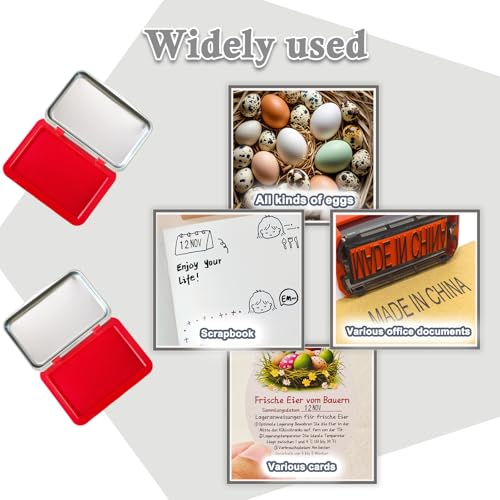 Egg Date Marking Stamp Ink Pad, 2.95 x 2.16 inches, for Fresh Eggs (RED) - color: 2 Red