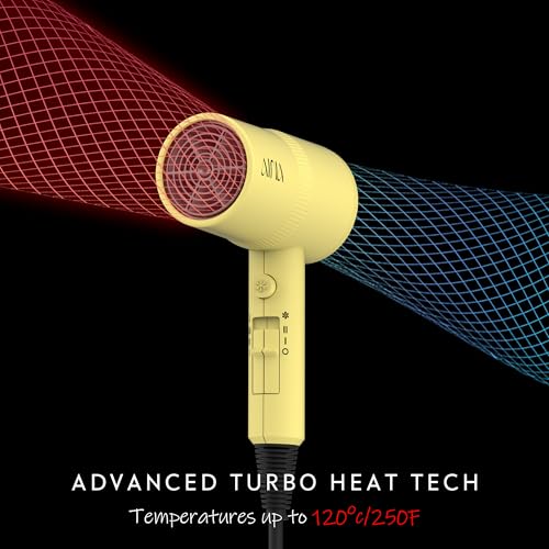 AINA Diffuser Hair Dryer Full-Featured Blow Dryer 110V/1600W(Zest Yellow) | 3 Heat/2 Speed;Cold shut button;Lightweight;Compact Size;High Temp;Low Airflow;Same Results;Less Expense - color: Zest Yellow, size: 3 Piece