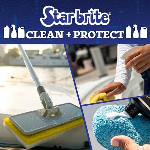 Star Brite Utility Scrub Brush - Marine-Grade Heavy-Duty Stiff Bristled Scrubber - Extra Long Flagged Bristles for More Cleaning Power in Hard to Reach Areas - style: Short Handle Brush