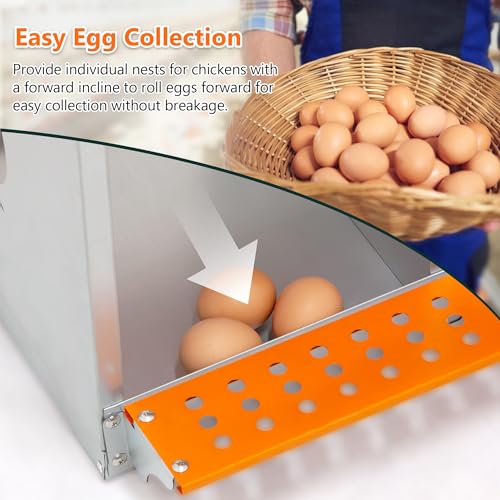 10 Compartment Galvanized Steel Nesting Box Wall Mount | Galvanized Steel Rustproof & Weather Resistant|Vented Design Keeps Interior Dry & Odor Free|Tool-Free Assembly - size: 53.0"L x 17.0"W x 25.0"H