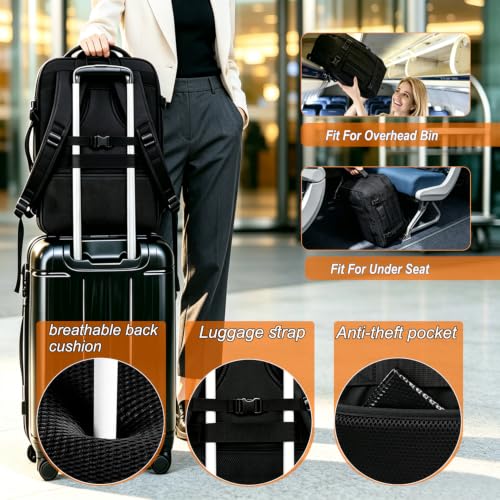 Naukay Travel Backpack for Men,Water Resistant Expandable Carry on Backpack | Laptop Backpack, Extra Large Business Backpacks Fits 15.6 Inch Laptop Notebook, Durable Suitcase Daypack Bag for Women, Black - size: 15.6 Inch