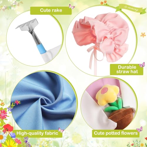 2 Set Porch Goose Outfit Spring Gardener Goose Clothes with Small Flower Pot for 23" Cement Outdoor Patio Yard Decor(Gardener) - style: Gardener