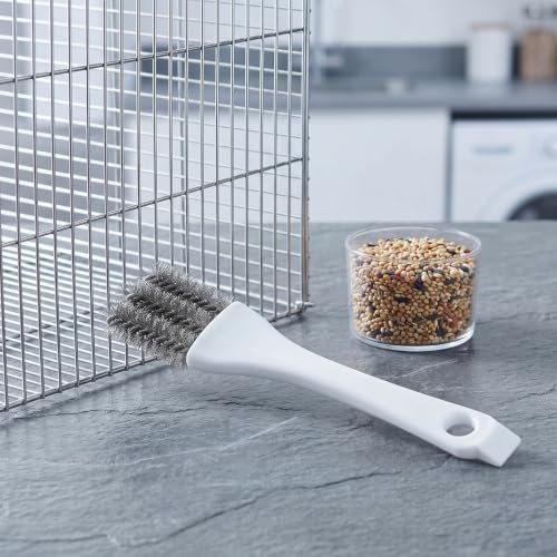 FOMIYES 5pcs Bird Cage Cleaning Tool, Wire Brush with Integrated Scraper for Tough Stains, Scrubber for Aviary, Hamster Cages, and Small Animal Crates