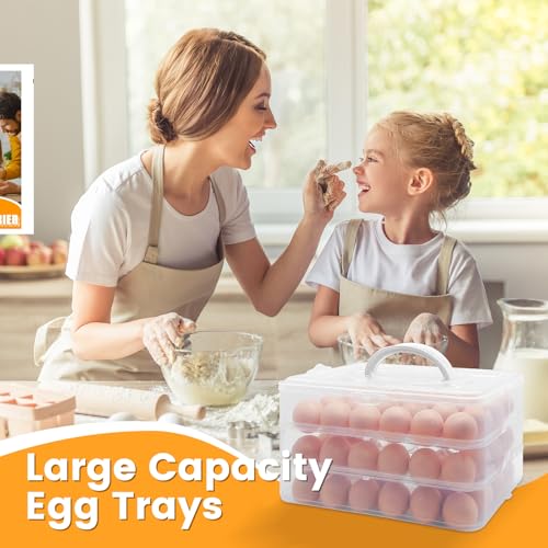 3 Layer Deviled Egg Containers with Lid,Portable Deviled Egg with Handle,Egg Carrier Holder Tray with 72 Holes for Thanksgiving Day,Party Favor Home Kitchen Refrigerator Supplies - style: 3-layer 72egg