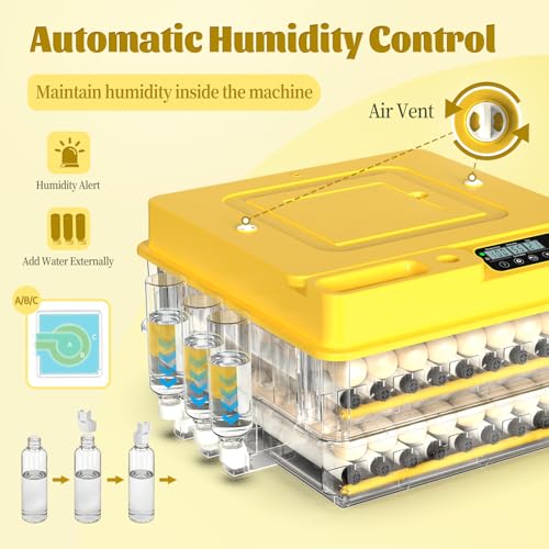 Egg Incubator Incubators for Hatching Eggs 128 Chicken Egg Incubator with Automatic Egg Turning and Humidity Display, Temperature Control Incubation Day Counter - size: 128 eggs