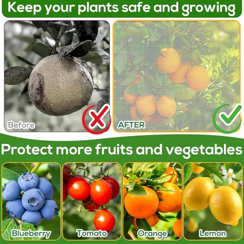 7.8 x 7.8 ft Large Fruit Tree Netting Cover with Zipper and Drawstring,Garden Insect Netting Plant Cover Transparent Bird Plant Barrier Flower Fruit Mesh Screen for Preventing Deer Squirrel Bugs | Ultra-Fine Mesh Plant Cover for Fruit Trees, Flowers and V