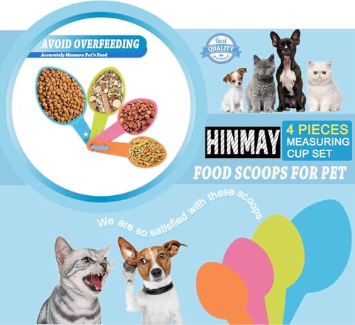 HINMAY Pet Food Scoops Plastic Measuring Cups Set, Set of 2 | Use for measuring pet food portions (dog, cat, bird, etc.) or even ingredients while cooking or baking.