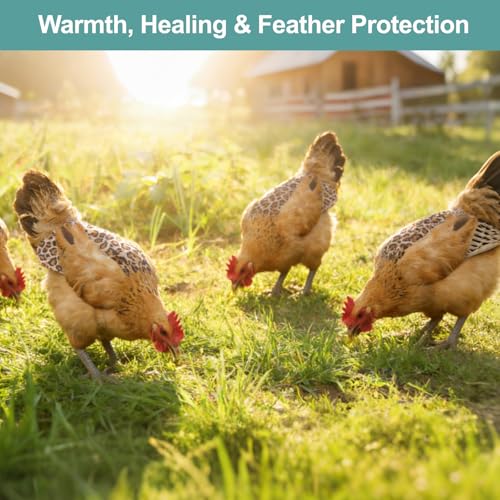 NCONCO Chicken Saddle for Hens, 5 Pack Chichen Aprons with Elastic Straps Breathable Canvas Feather Back Protector for Hens Secure Fit Poultry Accessories