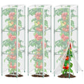 3 Pack Garden Bird Netting Plant Cover for Square Tomato Cage,14.6"x14.6"x51.2" Insect Bird Barrier Tomato Cage Net with Zipper Drawstring,Tomato Trellis Netting Protection Cover for Protecting Plants - color: Square White