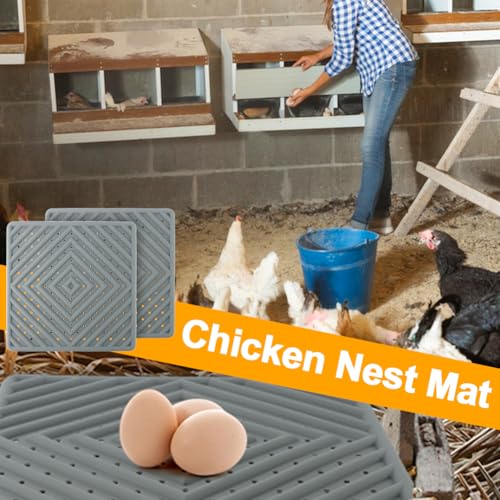 4Pcs Washable Chicken Nesting Box Pads for Laying Eggs, Reusable Bedding Nest Box Liners, Nesting Pads for Chicken Coop, Grey 12''x12''
