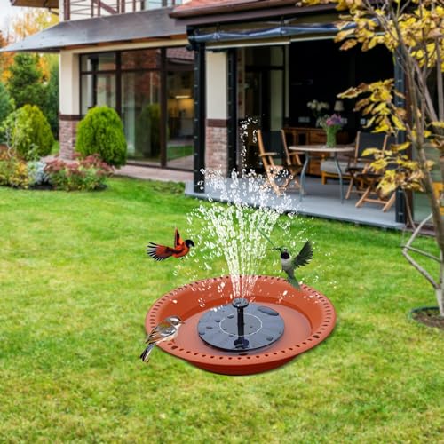 Hanging Bird Bath for Outdoors Heavy Duty, 12 inch BirdBath Bowl Only with Rust-Proof Black Chains, Hanging Bird Feeder for Garden Backyard Decor (Terracotta 1 Pack) - color: Terracotta, size: 12in 1pack