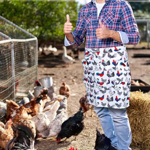 12 Deep Pockets Egg Apron, Chicken Egg Collecting Apron, Egg Holding Apron, Duck Goose Egg Gathering Apron for Housewife - color: Exotic Style
