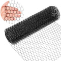 Black PVC Coated Hexagonal Chicken Wire Mesh, 1.31ft x 33.3ft Rustproof Galvanized Wire Net for Floral Arrangements DIY Crafts Chicken Coop Rabbit Garden Plant Protection Fencing