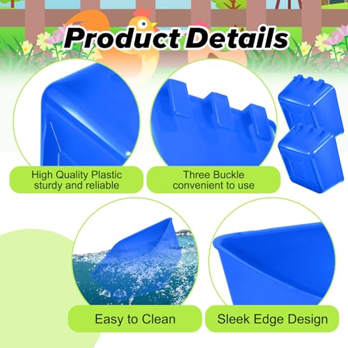 20 Pcs Cage Cups Chicken Feeder Waterer, 16 oz, Hanging Bunny Cage Feeder, Chicken Water Bowl for Pet Parrot, Rooster, Parakeet, Gamefowl, Poultry Wire Cages - color: BLUE