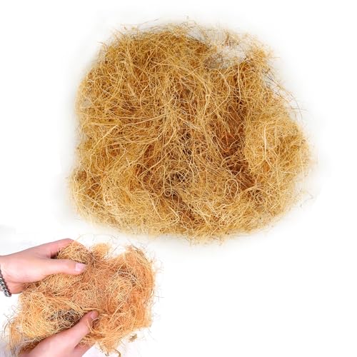 Long Coconut Husk Fiber Mulch Silk for Orchids Clean Coconut Shell Moss Covering 0.66 Pounds - size: 300 grams/0.66 pounds