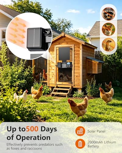 Ortis Solar Powered WiFi Automatic Chicken Coop Door - Patented Anti-Pinch Frameless Design Eliminates Jamming, Remote App & Astronomical Control, IP65 Rated for Rain & Snow