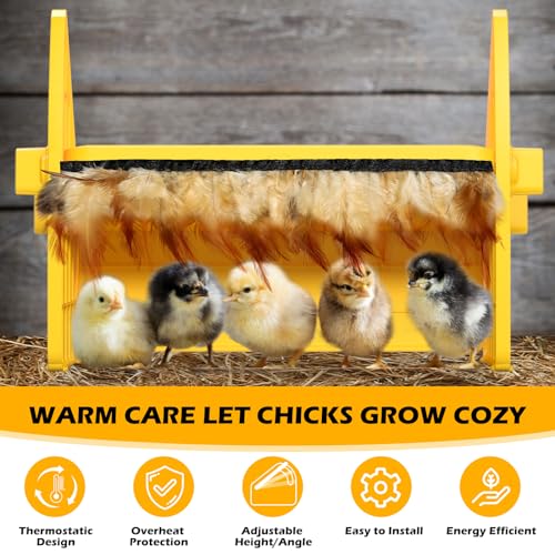 Heating Brooder Plate for Chicks Ducklings, Adjustable Brooder House for Keeping Poultry Warm(Yellow, M) - color: Yellow, size: 8.6"L x 9.8"W x 13.0"H