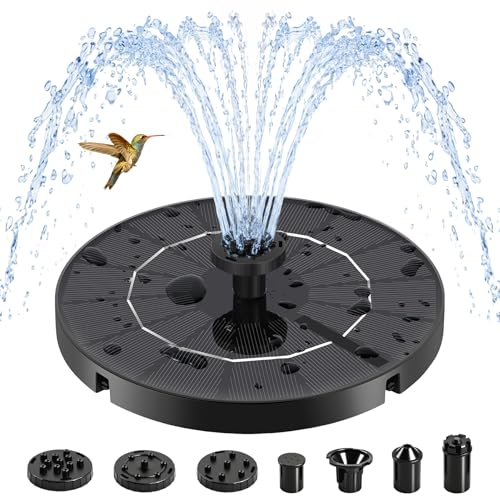 Solar Fountain, Upgraded Bird Bath for Outside Garden Patio Pond | 3.5W Solar Water Fountain Pump, 6 Nozzles 4 Fixed Stakes, No Battery Needed, Easy to Use - color: 3.5w Solar Fountain Pump
