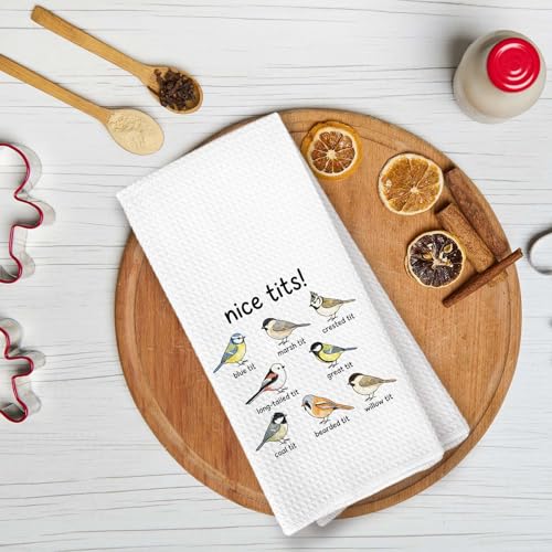 Funny Bird Kitchen Towels, Bird Watching Lovers Gifts for Women Men, Minimalist Humorous Nice Tits Hand Towels of Bathroom Kitchen, Birds Gifts for Women Men - color: Inspirational Bird