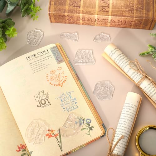 Whaline 5 Sheets Bible Verse Clear Stamps Christian Jesus Silicone Transparent Stamps Greeting Words Border Stamp Cards for DIY Card Making Scrapbooking Embossing Album Decor - style: Bible Verse