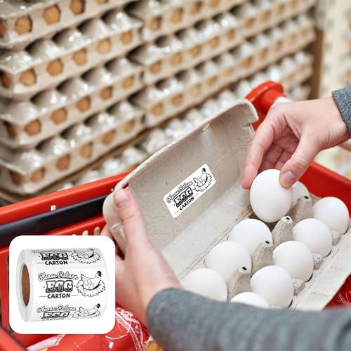 500pcs Chicken Egg Carton Labels Stickers, Rectangular Please Return Egg Carton Sticker Farm Fresh Egg Carton Labels Egg Packaging Stickers for Box Container Carton Farm Supplies