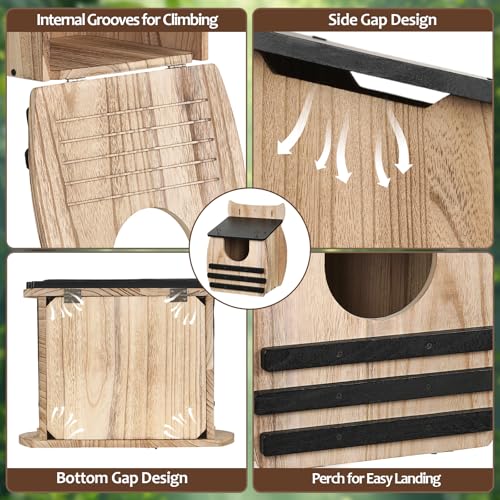 Owl House for Outdoors, Large 16.14" Owl Box Wooden Nesting Box for Outside | Weatherproof for Screech, Barred, Barn & Great Horned Owls, Durable Wildlife Shelter Bird House Box with Easy Assembly