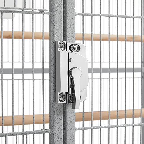 Yaheetech Metal Large Bird Cage Parrot Parakeet Cage w/Stand for Small Parrot Cockatiel Sun Parakeet Lovebird Budgie Finch Canary Green Cheek Conure, 54inch - color: Light Gray