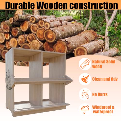 Wooden Nesting Boxes for Chickens Two-Tier Chicken Nesting Box with Swing Perches Floor and Wall Mount Large Laying Eggs Nest Box for Chickens Hens Ducks Poultry (4 Compartments) - size: 4 Compartments