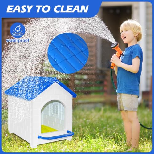Waterproof Plastic Chicken Nesting Box & Compact Hen House for Coop | Comes with Washable Nesting Pad, Easy-Clean Spacious Nesting Box, Suitable for Hens, Ducks, Rabbits & Backyard Poultry - color: Blue