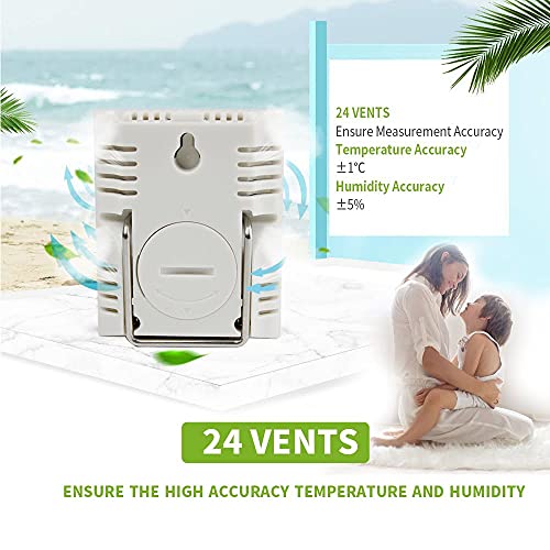 BALDR Digital Mini Hygrometer & Indoor Thermometer - Monitor Room Temperature & Humidity with a Hydrometer, Humidity Sensor, & Indoor Thermometer for Home, Office, Greenhouse, & More (White, 2 Packs)
