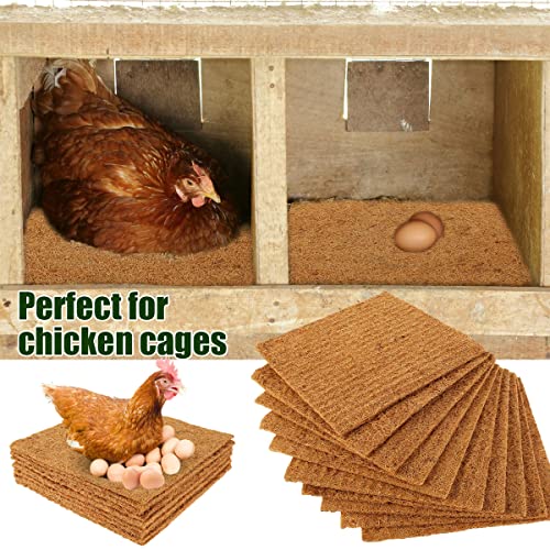 10PCS Chicken Nesting Pads for Chicken, 13x13 Washable Nesting Box Pads, Reusable Hens Nest Bedding Mats, Natural Bird Nest Liner, for Indoor Outdoor Hen Laying Eggs