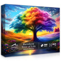 Rainbow Tree of Life Puzzles for Adults 1000 Pieces, Colorful Landscape Gradient Jigsaw Puzzle, Tree Nature Puzzle Scenery - style: Rainbow Tree of Life