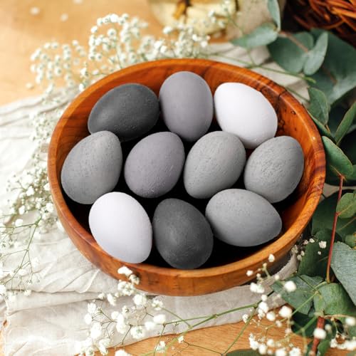 Gejoy 24 Pcs Easter Speckled Eggs Textured Plastic Eggs Neutral Easter Decor Pastel Fake Chicken Eggs Easter Bowl Basket Vase Fillers Rustic Spring Easter Decor for Home Table Egg Hunts (Earthy Tones) - style: Earthy Tones