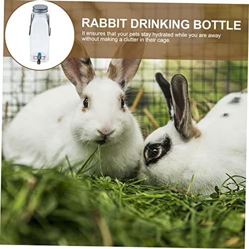 Kisangel Rabbit Water Bottle Hanging Water Feeder 2-Pack Small Pet Dispenser for Rabbits Hamsters Chinchillas with Hooks 6.49 X 2.16 X 2.16 in