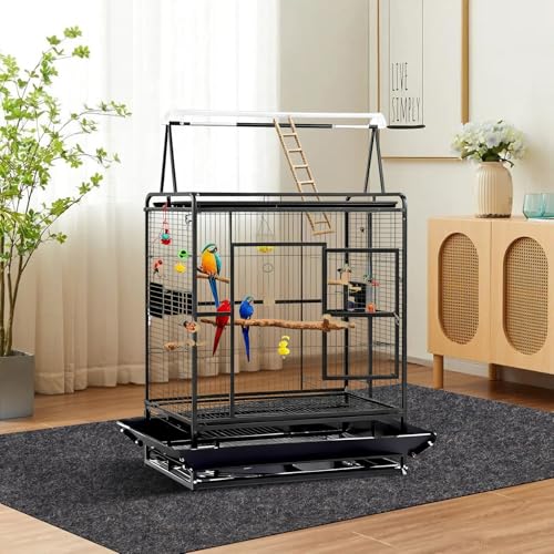 Large Bird Cage Mat, Under Pet Cage Mat, Absorbent/Waterproof Felt Pad for Bird Cages, Reptile Aquariums, Dog Kennels, with Non-Slip Backing for Hard Floors and Surfaces (30 x 36 inch) - size: 36.0"L x 30.0"W x 0.8"H