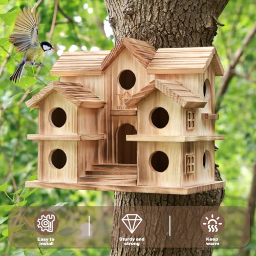10-Room Purple Martin Bird House – Handcrafted Solid Cedar, Weatherproof