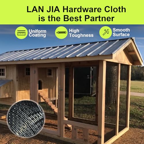 Black Vinyl Coated Wire Mesh Hardware Cloth 1/2 in 36”x100’ 19 Ga | Black PVC Coated Welded Wire Mesh Roll, Welded Wire Fencing Chicken Wire Mesh Roll, Cage Wire Netting, Snake Fence - size: 1/2" x 1/2" 36" x 100'