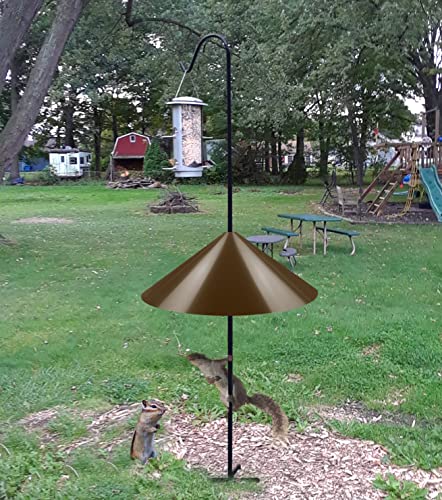 19 Inch Wide Squirrel Baffle for Bird Feeder Pole, Outside Pole Mount Stopper & Bird House Guard for Outdoor Shepherd’s Hook, Brown, 1 Pack - color: Brown