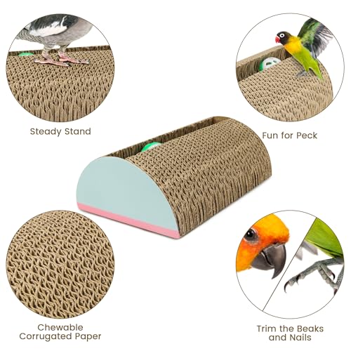 Parrot Cardboard Toy with Jingle Bells Bird Cage Perches Toy for Small to Regular Parrot Toys Bird Amazon, Grey Parrots, Parakeets,Macaw - size: MEDIUM size