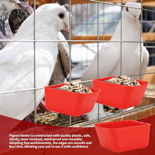 40 Pcs Cage Cups Chicken Feeder Cups 16 oz Hanging Bird Food Water Cups Bunny Cage Feeding Bowl Dish for Pet Parrot Rooster Parakeet Gamefowl Poultry Pigeon Wire Cage(Red) - color: 16oz-Red