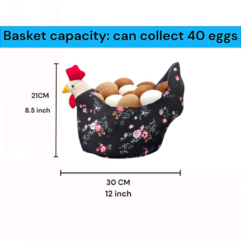 Handmade fabric egg collection basketChicken/Rooster/Hen/Farmhouse,Chicken lovers basket,fruit basket/ice cream bowl cozy/Valentine Day/Easter/Mother/Fathers Day gift - style: Modern