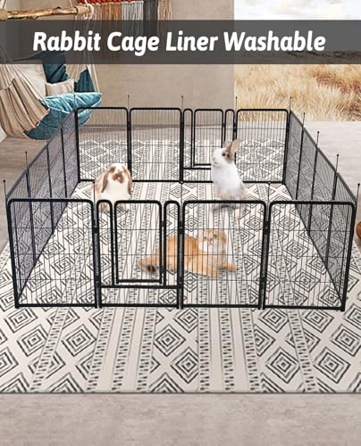 BNOSDM 91" X 63" Washable Bunny Cage Liners Large Rug for Rabbits Large Non Slip Pad for Bunnies Resuable Rabbit Liner for Chinchillas Cats - size: 91" X 63"