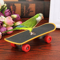 Bird Parrot Intelligence Toys Training Skateboard Stand Perch for Parakeet Budgies Cockatiels Lovebird Funny Talbe Toy - color: Mini Skateboard