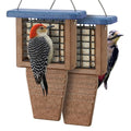Kingsyard 2 Pack Suet Bird Feeder with Tail-Prop | Recycled Poly Lumber Suet feeder, Sturdy & Durable, Outside Hanging, Great for Woodpecker & Clinging Birds, Blue - color: Blue