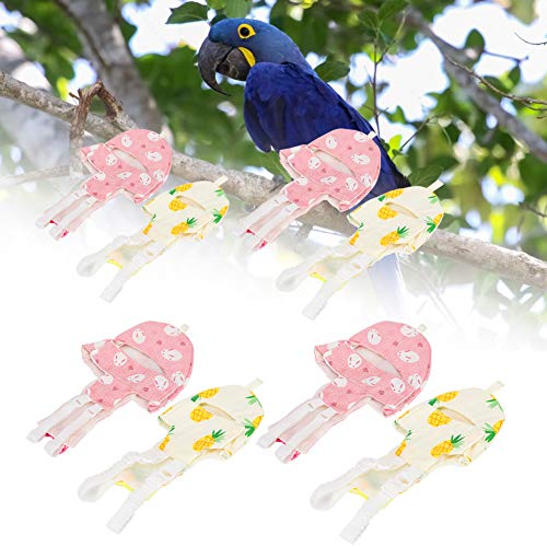 Bird Suit Diaper, Soft Adjustable Leak Potty Harness for Pet Parrots Home Travel Cotton M Yellow 1 Pack - color: Yellow, size: M