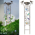 SUNNYPARK 43.5 Inch Metal Bird Bath Bowl with Garden Trellis Outdoor | Easy install, Garden birdbath and Plants Trellis 2 in 1, Decorative with Dragonfly, Functional Decor for Yard Patio Lawn - size: Dragonfly