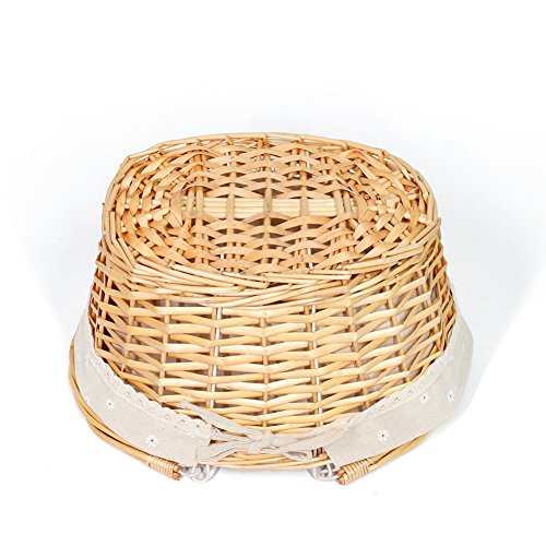 Wicker Basket Gift Baskets Empty Oval Willow Woven Picnic Basket Easter Candy Basket Storage Basket Wine Basket with Handle Egg Gathering Wedding Basket (Natural) - color: Natural, size: Large