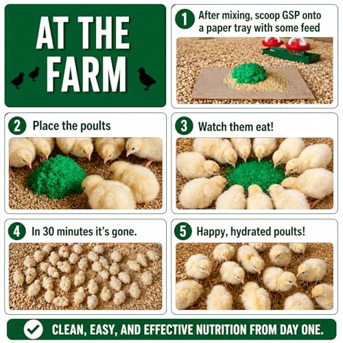 Grogel Plus-B Hatchling Nutritional Gel – 100 Dose Pack (5 Packs) – Hydration & Nutrient Support for Baby Chicks, Poults, Ducklings & Quail Nutrition